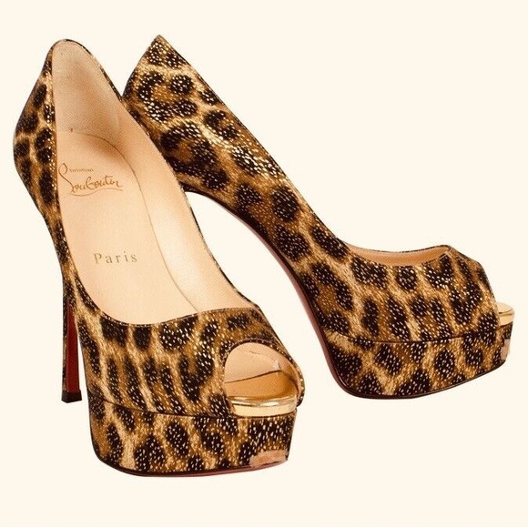 Christian Louboutin Leopard “Fetish Peep 130” Heels - Picture 13 of 13